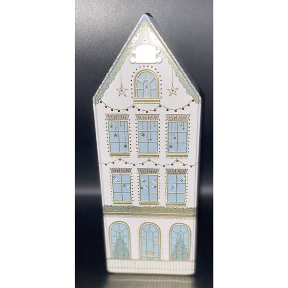M&S Marks & Spencer Christmas Cookie Tin House LED Light Up Holiday 10" Empty - Picture 2 of 16